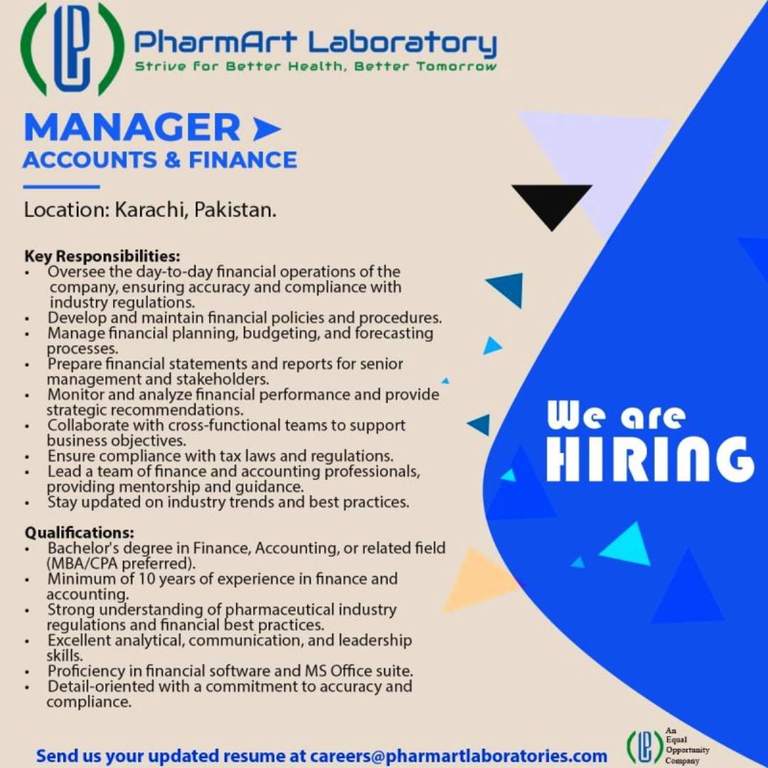 Exciting Career Opportunity at PharmArt Laboratory