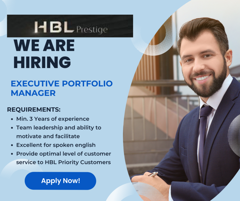 HBL Prestige Executive Portfolio Manager – Join Our Team