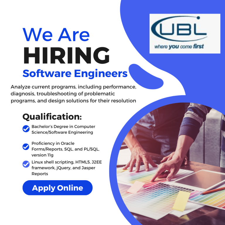 UBL is Hiring For the Position of Software Engineers