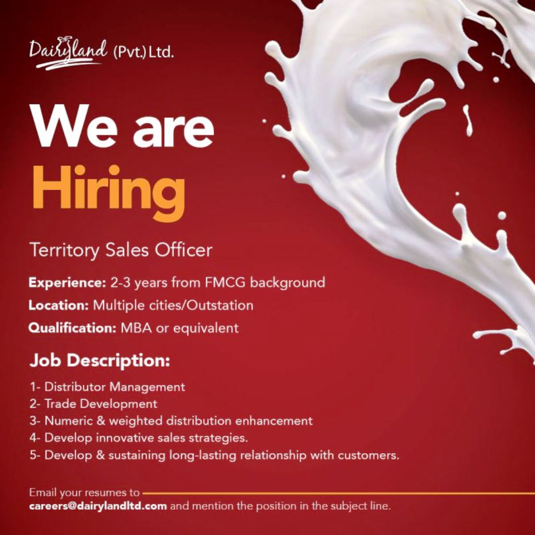 Exciting Opportunity for Territory Sales Officer 