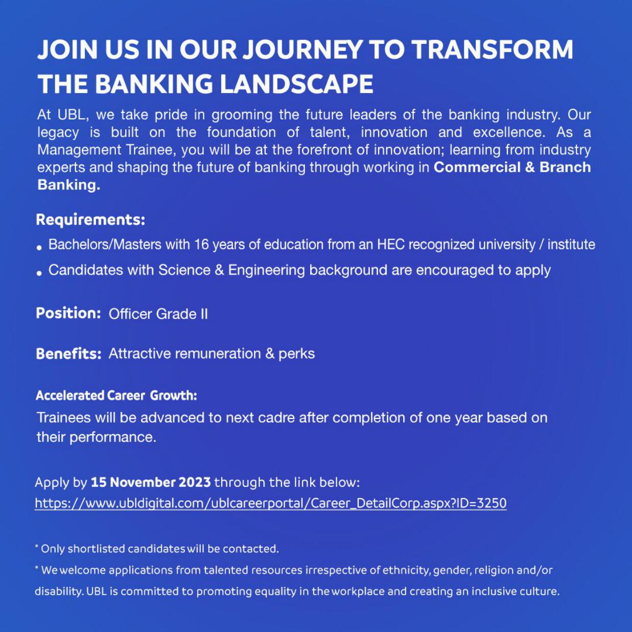 UBL U-Rise Management Trainee Program Shaping Future Leaders in Banking