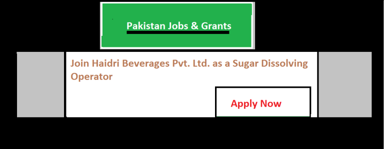Join Haidri Beverages Pvt. Ltd. as a Sugar Dissolving Operator