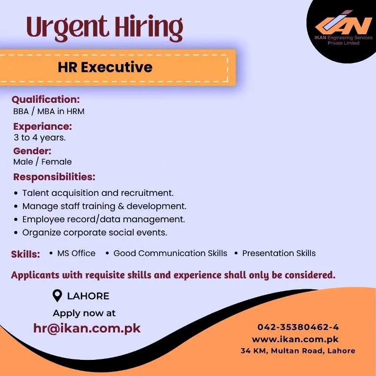 Join - IKAN Engineering Services Pvt Ltd. - HR Executive