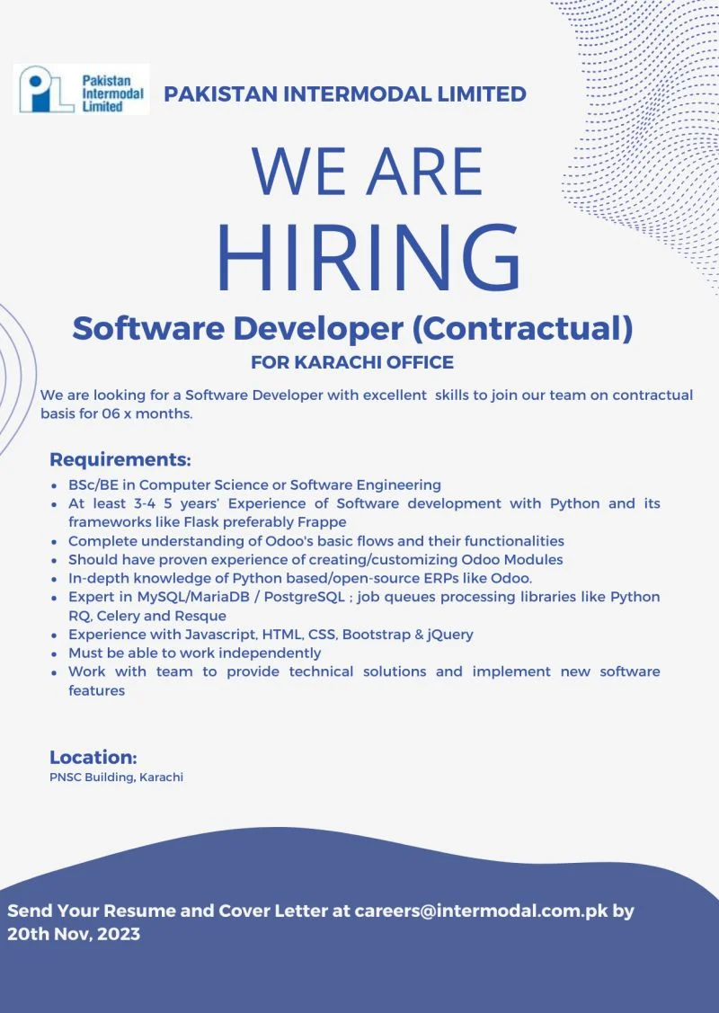 Join Pakistan Intermodal Limited as Software Developers