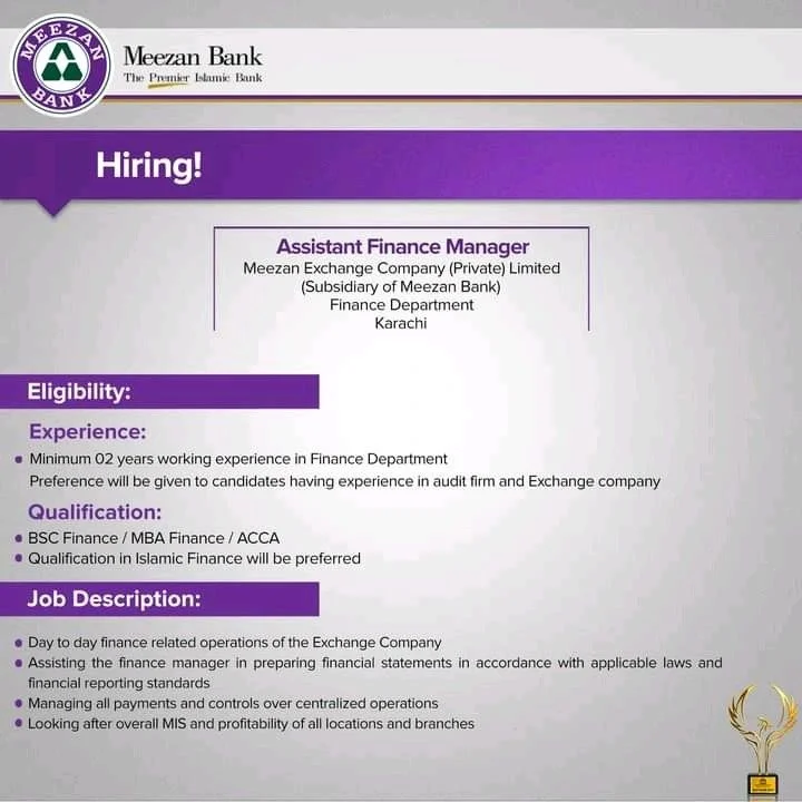 Meezan Bank: Exciting Opportunity for Assistant Finance Manager