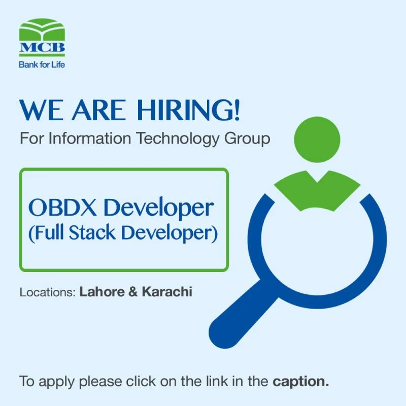 CAREER OPPORTUNITY at MCB - Information Technology Group