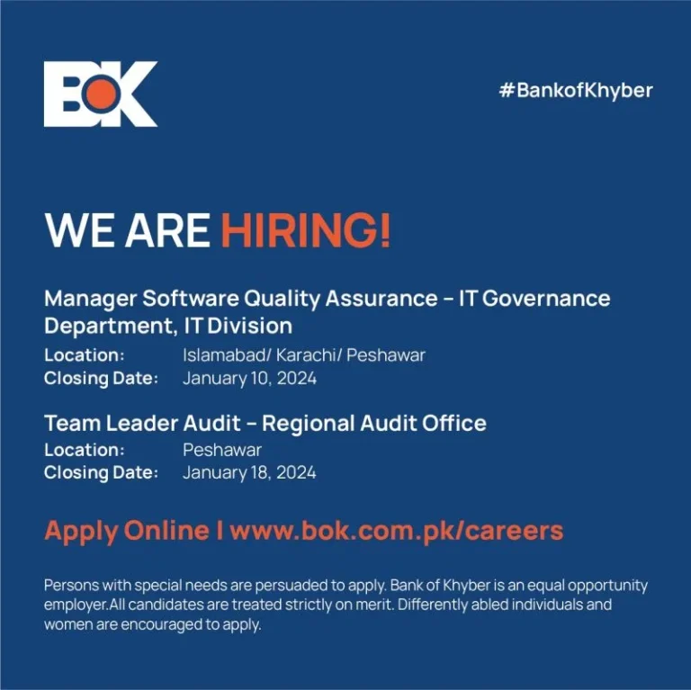 Manager Software Quality Assurance at BankofKhyber